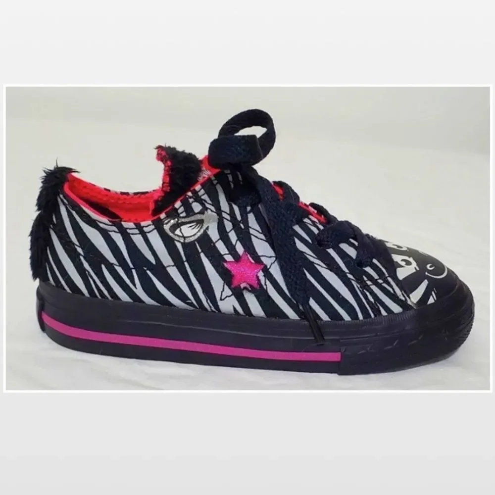 Converse One Star Suave Zebra Print Infant Toddle Girl Size 7 Shoes